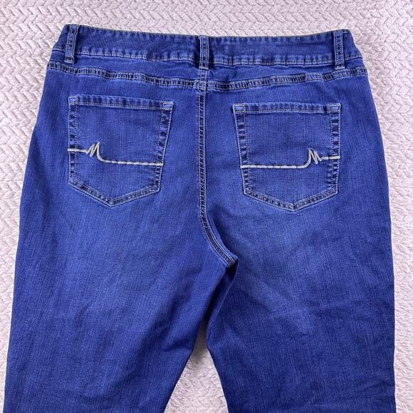 M Jeans Maurices Mid Rise Dark Wash Mid Rise Womens Blue Jeans Sz 16 Short - Picture 5 of 14